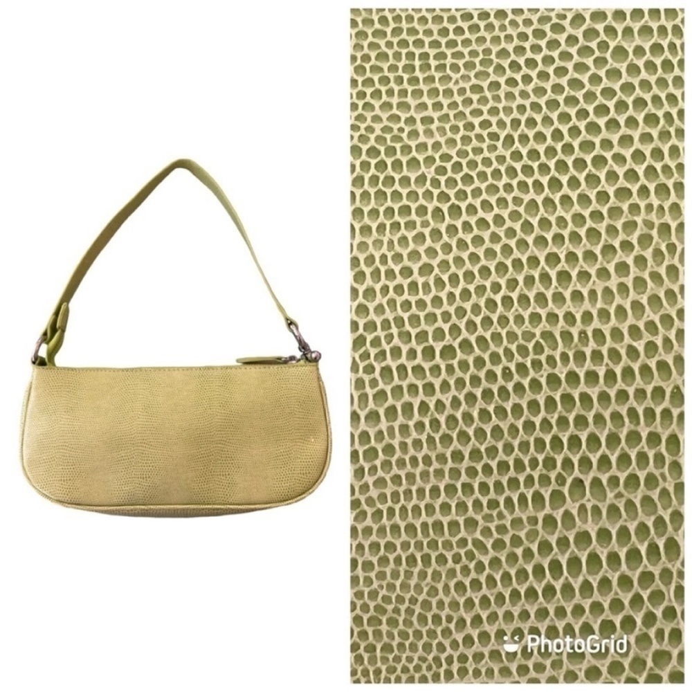 Urban Outfitters Green Faux Snakeskin Shoulder Bag Silver Hardware